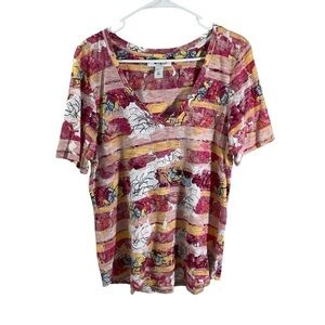 White House Black Market V-Neck Short Sleeve Top